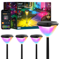 thumbnail image 1 of Linkind Smart Solar Pathway Lights SP6, in-App Pattern Switching Solar Lights Outdoor Waterproof, Solar & Wired Charging Color-Changing Landscape Lighting, Garden Decor for Yard, Patio (4 Pack), 1 of 10
