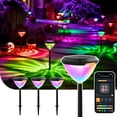 thumbnail image 1 of Linkind Smart Solar Pathway Lights SP6, in-App Pattern Switching Solar Lights Outdoor Waterproof, Solar & Wired Charging Color-Changing Landscape Lighting, Halloween Decor for Yard, Patio (4 Pack), 1 of 11