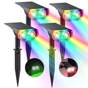 Linkind Solar Lights Outdoor, Color Changing Solar Landscape Spotlights Outdoor, IP67 LED Solar Spotlights for Halloween Garden Yard Patio Driveway Porch, 4-Pack