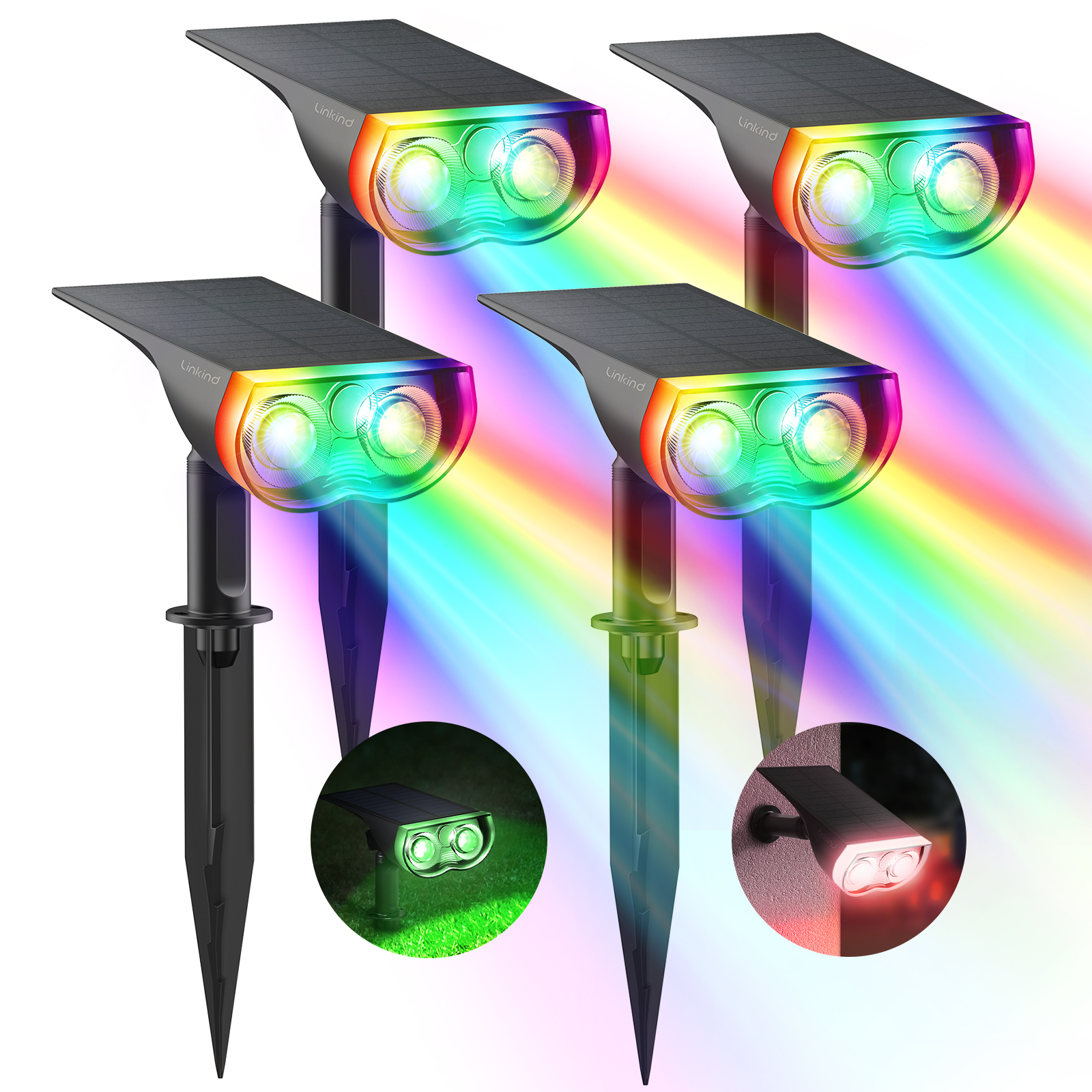 Solar Powered Outdoor Stake Lights Color changing LED Solar Stake