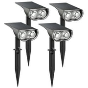 Linkind Solar Lights Outdoor, Solar Spot Lights Outdoor 800LM 6500K Daylight White, Solar Landscape Spotlights for Halloween, Garden, Yard, Patio, Driveway, Porch, 4-Pack