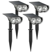 Linkind Solar Lights Outdoor, Solar Spot Lights Outdoor 800LM 6500K Daylight White, Solar Landscape Spotlights for Garden Yard Patio Driveway Porch, 4-Pack