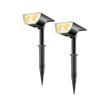 Linkind Solar Lights Outdoor Waterproof, Solar Spot Lights Outdoor 350LM 3000K Warm White, Solar Lighting for Garden Yard Patio Pathway Driveway Porch, 2 Pack