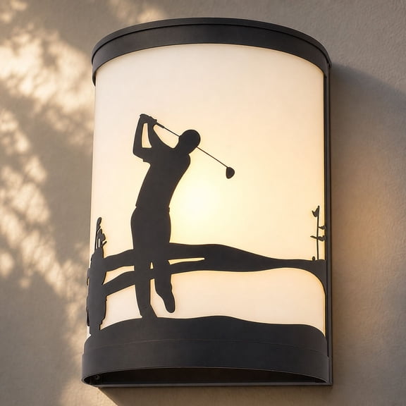 Vaxcel LightScapes Matte Black, Golfer Indoor Outdoor Wall Light, 11 in. H