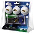 thumbnail image 1 of Southern Miss Golden Eagles 3-Pack Golf Ball Gift Set with Black Hat Trick Divot Tool, 1 of 1