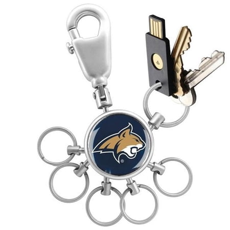 Links Walker LW-CO3-UMB-VALET NCAA LinksWalker Montana State Bobcats Valet Keychain with 6 Keyrings, Silver