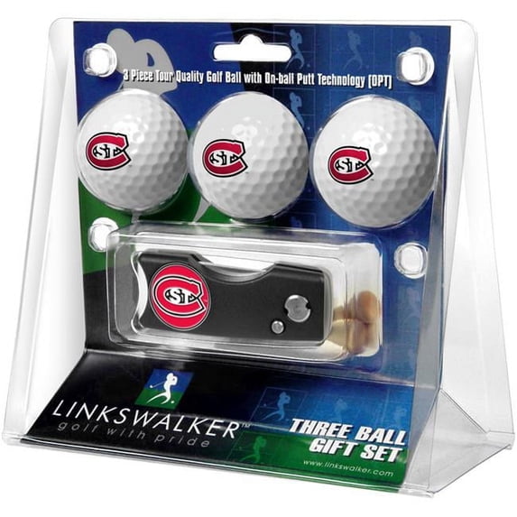 St. Cloud State Huskies 3-Pack Golf Ball Gift Set with Spring Action Divot Tool