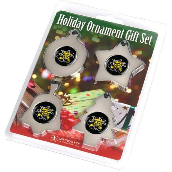 LinksWalker LW-CO3-WSU-ORN4PK Wichita State Shockers-Ornament Gift Pack