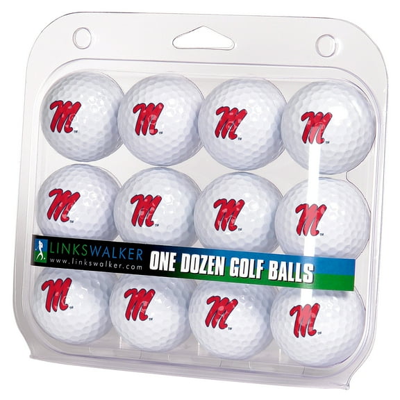 LinksWalker Mississippi Rebels Golf Balls, 12 Pack
