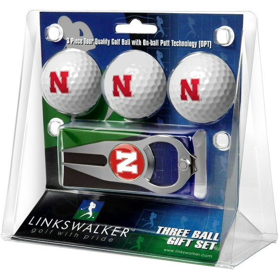 LinksWalker Nebraska Cornhuskers Golf Balls, 3 Pack