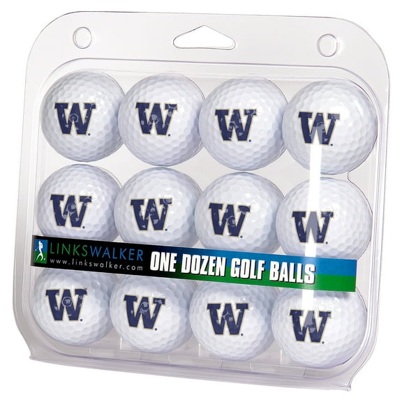LinksWalker Washington Huskies Golf Balls, 12 Pack