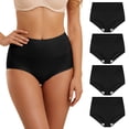 thumbnail image 1 of Linkshare Women's Cotton Underwear High Waisted Full Coverage 4-Pack Ladies Panties, 1 of 11