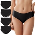 thumbnail image 1 of Linkshare Women's Cotton Underwear Mid Waisted Full Coverage 4-Pack Ladies Panties, 1 of 8