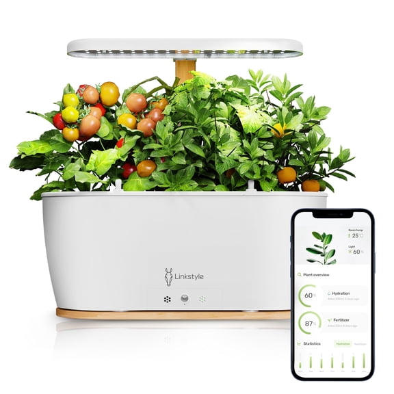 Linkstyle Hydroponics Growing System, Smart Herb Garden Kit Indoor, Indoor Garden, APP & WiFi Controlled, with Growing LED Light, Gardening Gifts