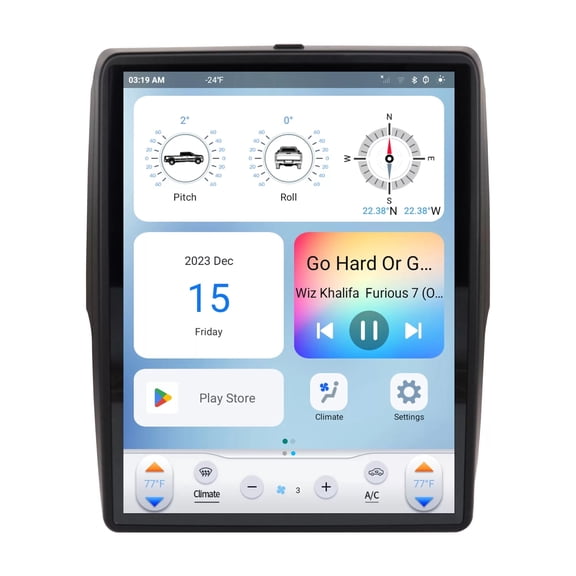 LinksWell Gen 6 12.1" T-Style Radio for 2013-2018 Dodge Ram & 2019+ Classic