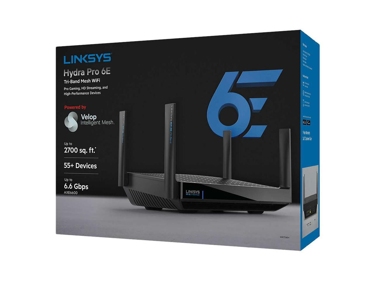 Linksys Wireless System Pro 6E Tri-band Mesh WiFi AXE6600 Router MR75WH ...