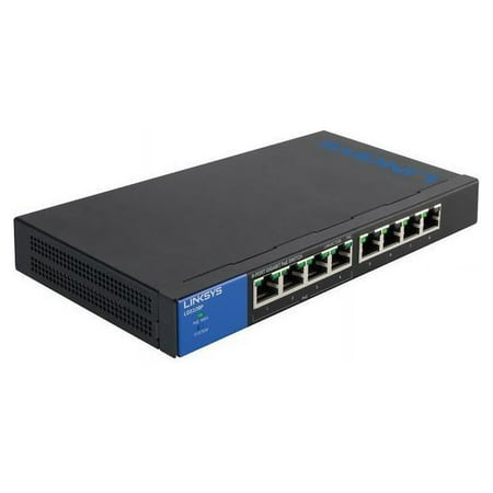Linksys - 8-Port 10/100/1000 Gigabit Switch - Black/Blue