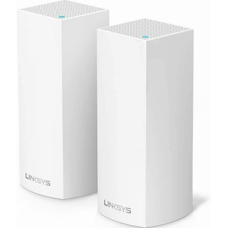 Open Box Linksys WHW0302 Velop Wireless AC-2200 Tri-Band Whole Home Mesh Wi-Fi System, White 2 Pack