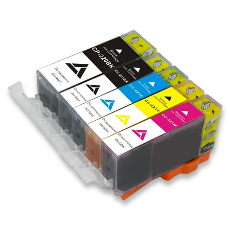 Linktoner CLl221 Compatible Replacement for Printer Ink Cartridges PGI-220BK Cli221 BKXL/PB/C/M/Y 5 Color