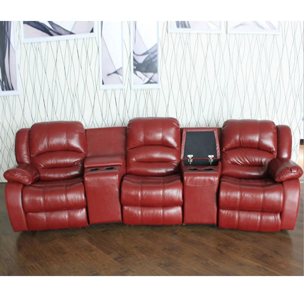 Linlamlim Living Room Sofas Set Manual / Electric Recliner Italinan Cow