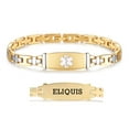 thumbnail image 1 of LinnaLove 7 1/2 in Gold Lady Medical Alert id Bracelets-Stainless steel Medical bracelets for women eliquis bracelets, 1 of 7
