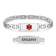 thumbnail image 1 of LinnaLove 7 1/2 in Lady Medical Alert id Bracelets-Stainless steel Medical bracelets for women epilepsy bracelets, 1 of 7