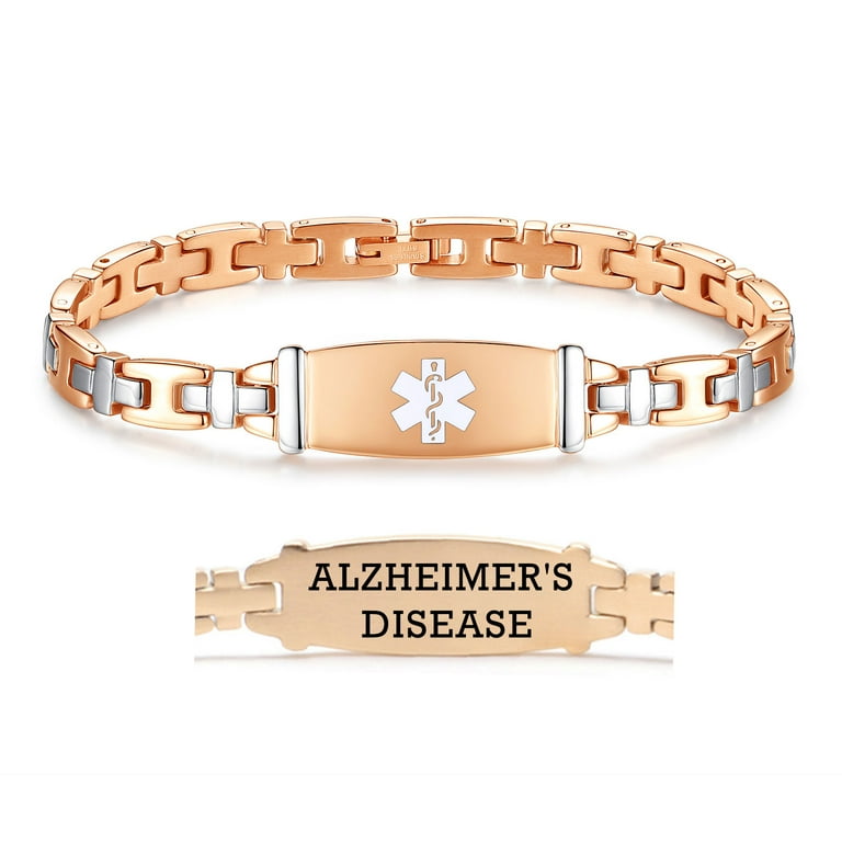 LinnaLove 1/2 in Lady Rose gold Medical Alert id Bracelets