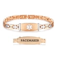 thumbnail image 1 of LinnaLove 7 1/2 in Lady Rose gold Medical Alert id Bracelets-Stainless steel Medical bracelets for women pacemaker bracelets, 1 of 7
