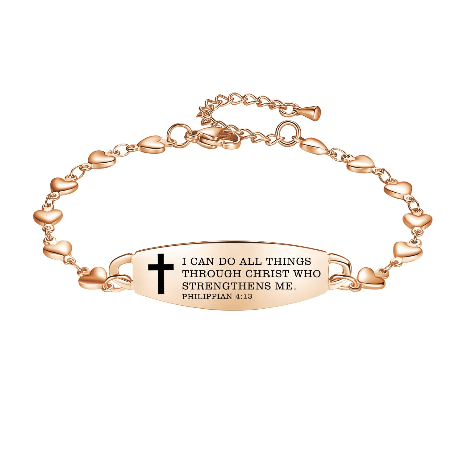 LinnaLove Remember I Love You Mom Rose Gold Inspirational Bangle Brace