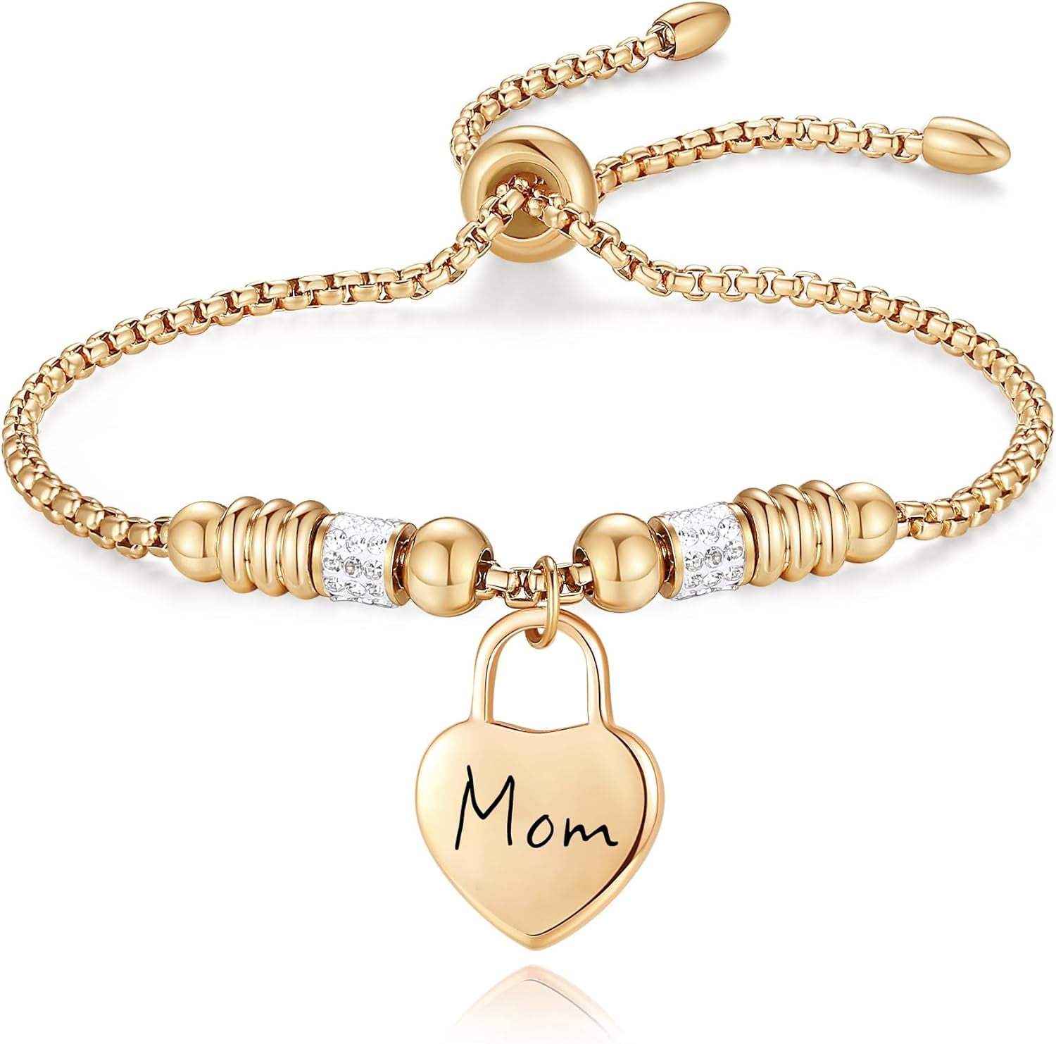 LinnaLove mothers day gifts for mom stainless steel heart bracelets ...