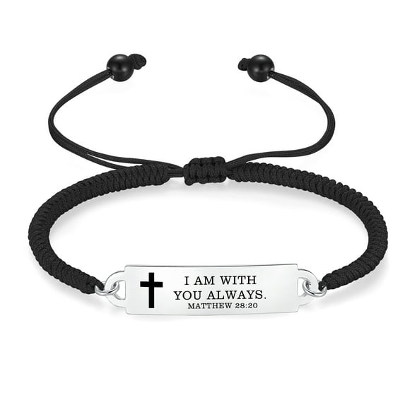 Linnalove Bible Verse Bracelets,Christmas Gift -Adjustable Stainless Steel Heart Chain Faith Christian Mantra Quotes Engraved Bracelet for Women