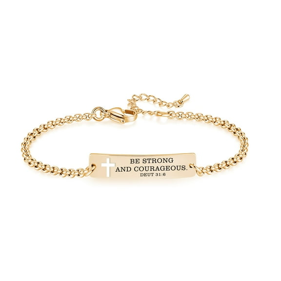 Linnalove Bible Verse Bracelets,Christmas Gift -Adjustable Stainless Steel Heart Chain Faith Christian Mantra Quotes Engraved Bracelet for Women
