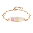 thumbnail image 1 of Linnalove Fashion Rose Gold Heart Medical Alert Bracelets for Women Lymphedema alert no bp/iv/needles this arm bracelets 7-8.5 in Adjustable, 1 of 7