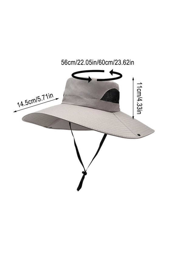 1 Packs 6 Inches Wide Brim Anti-UV Sun Hat Breathable Fishing Hat Windproof Boonie Hat Outdoor Protection Visors Sun Cap