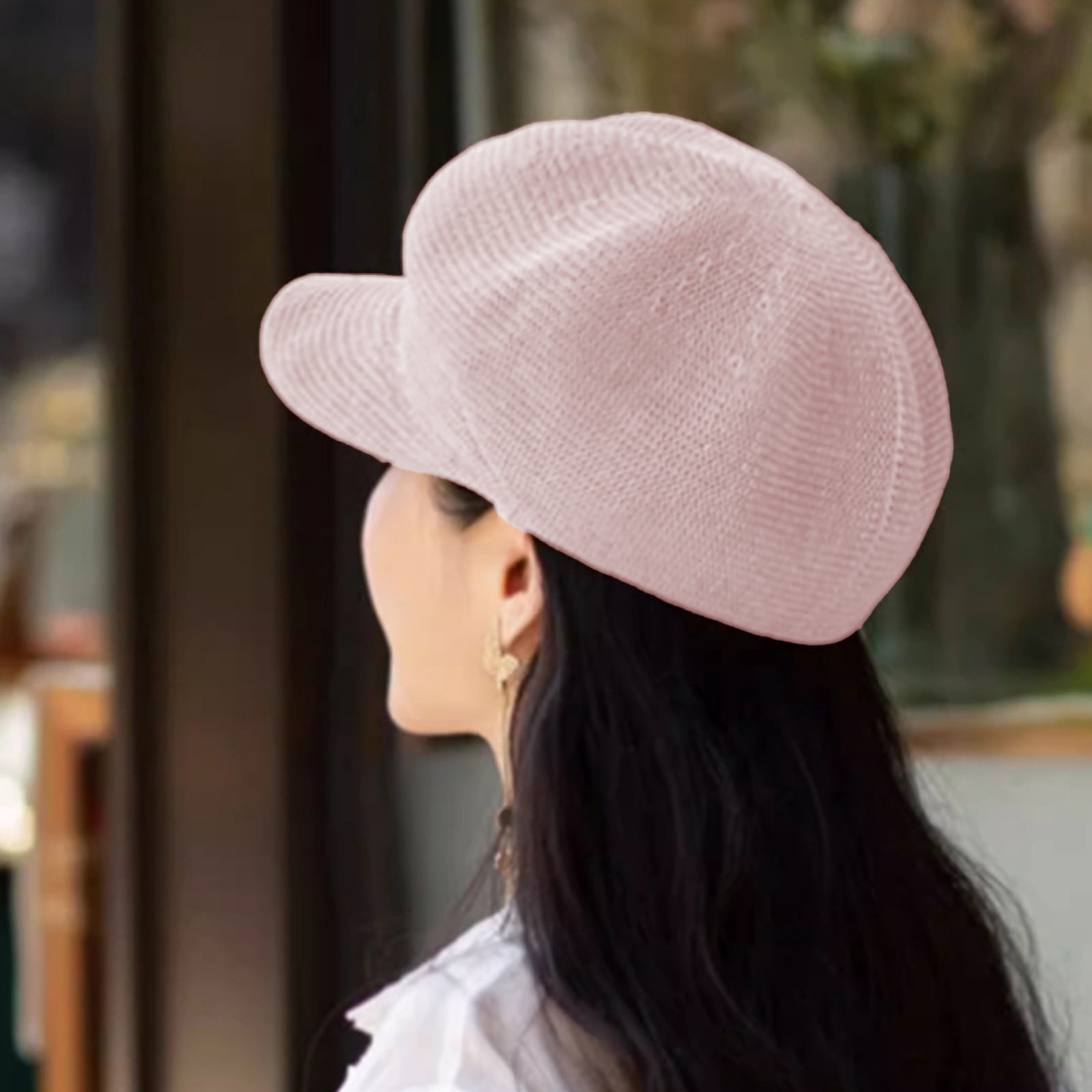 3822 Womens Newsboy Cap Summer Straw Woven Beret Cap Vintage Visor Cap Cabbie Women main image 3