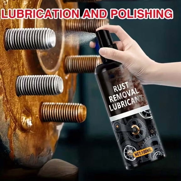 Linnome 100ml Rust Remover Spray for Metal Car Wheel, Fast-Acting Oxidation Cleaner for Tools Chains, Black