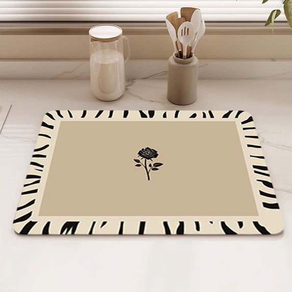 Linnome 11.81 x 15.75 Inch Rubber Drain Pad Heat Resistant Non Slip Pad for Kitchen Countertops Dish Drying and Table Protection