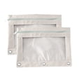 thumbnail image 1 of Linnome 2 Pack Pencil Pouch,Three-hole Pencil Case Single Zipper Transparent PVC Document Storage Bag,Large Capacity Pencil Pouch with Zipper Clear Binder Pencil Case with 3 Reinforced Grommets, 1 of 9