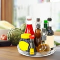 thumbnail image 1 of Linnome 2 Tier Lazy Susan Organizer, 9.25'' Lazy Susan Turntable for Cabinet, Stackable Turntable Organizer Rotating Spice Rack Organization for Kitchen Countertop, Pantry, Bathroom, Clear, 1 of 9