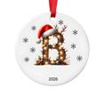 thumbnail image 1 of Linnome 2026 Christmas Initial Letter Ornament Acrylic Alphabet Hanging Ornament With Santa Hat Design Letter Xmas Keepsake Personalized Christmas Tree Decoration Gift For Family Friends, 1 of 7