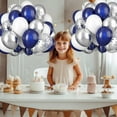 thumbnail image 1 of Linnome 30pcs Silver Navy Blue Balloons Kit - 12 Inches Silver Blue Party Decoration Balloons for Birthday Wedding Party Decorations Supplies, 1 of 6