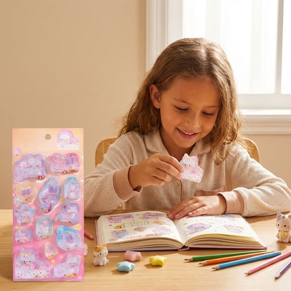 Linnome 3D Cartoon Wobble Head Sticker Set 02 Fun Animated Character for Laptop Car Bumper Water Bottle Phone Case Decoration