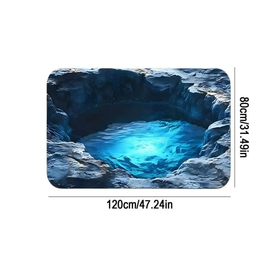 Linnome 3D Floor Mat Crystal Velvet Non Slip Rug For Home Doorways And Entryway Dirt Removal