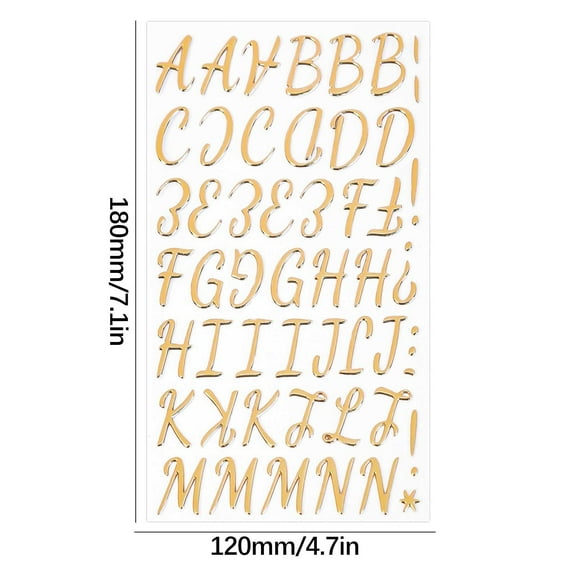 Linnome 3D Metallic Gold Letter Stickers Bubble Stickers for Craft Projects Home Decor and Creative Styling