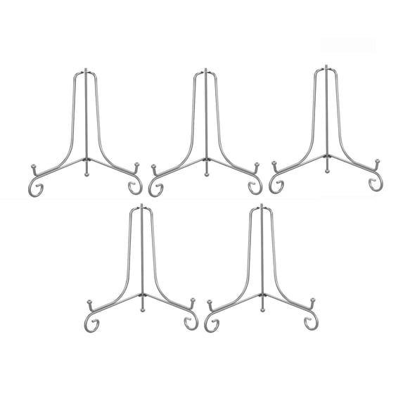 Linnome 5 Pack Metal Display Stand Adjustable Plate Photo Frame Art Holder Decorative Easel for Ceramic Plates Picture Canvas Craft Desktop Display