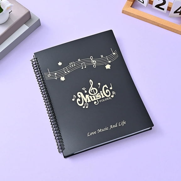 Linnome A4 Size Music Score Folder Binder with Clear Sleeves for Sheet Music Documents Organization Band Choir Rehearsal Storage