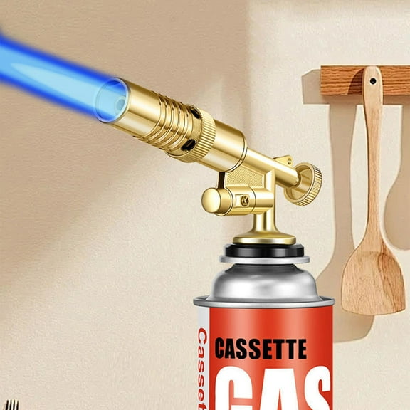 Linnome All Copper High Temperature Flamethrower Nozzle Adjustable Flame For Barbecue And Outdoor Cooking