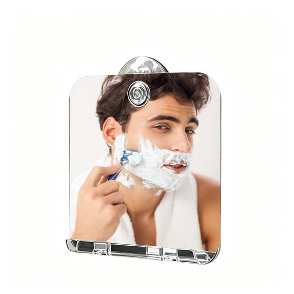Linnome Anti Fog Wall Mirror Punch Free Shatterproof Vanity Makeup Mirror Waterproof Fog Resistant Bathroom Mirror for Bathroom Decor