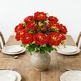 thumbnail image 1 of Linnome Artificial Flowers Bouquet 10 Head Large Peony Faux Peony Stems for Home Garden Vase Centerpiece 19.7in Red, 1 of 6