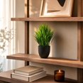 thumbnail image 1 of Linnome Artificial Green Plants Potted Fake Foliage Shrubs with Dark Pots Mini Faux Greenery for Desk Shelf Indoor Home Tabletop Decor, 1 of 7